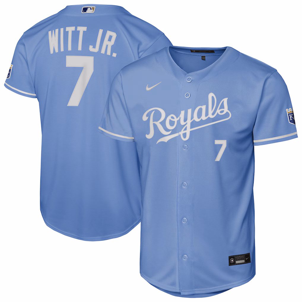 Youth Kansas City Royals Bobby Witt Jr. Nike Light Blue Alternate Stadium Jersey - Ujersey
