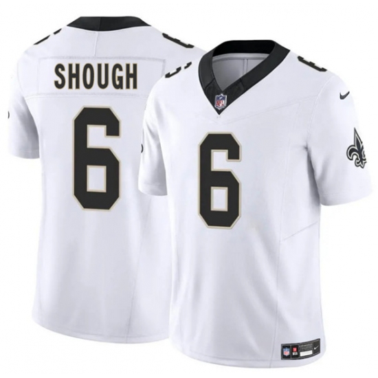 Men's New Orleans Saints #6 Tyler Shough White 2025 Draft F.U.S.E. Vapor Limited Football Stitched Jersey - Ujersey