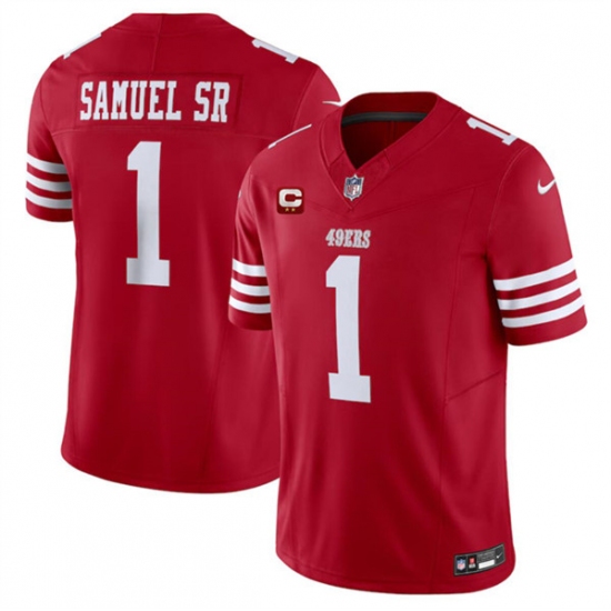 Men's San Francisco 49ers #1 Deebo Samuel SR Red 2024 F.U.S.E. With 2-Star C Vapor Untouchable Limited Football Stitched Jersey - Ujersey