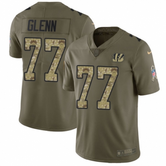 Men's Nike Cincinnati Bengals #77 Cordy Glenn Limited Olive/Camo 2017 Salute to Service NFL Jersey - Ujersey