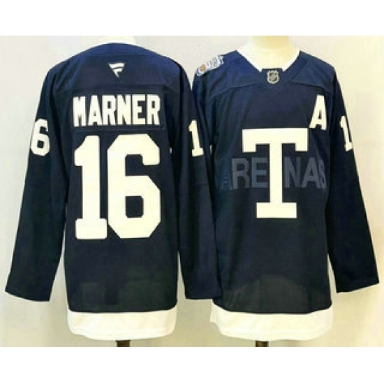 Men's Toronto Maple Leafs #16 Mitch Marner Navy Heritage Classic Stitched Authentic Jersey - Ujersey