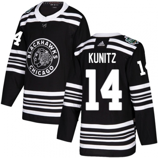 Youth Adidas Chicago Blackhawks #14 Chris Kunitz Authentic Black 2019 Winter Classic NHL Jersey - Ujersey