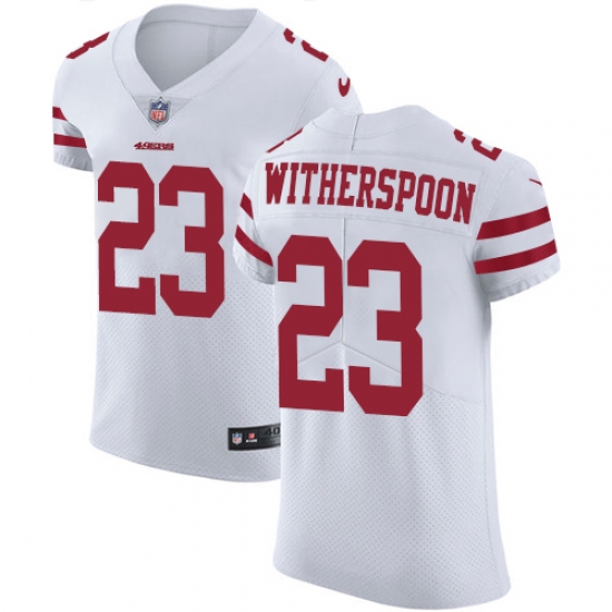Men's Nike San Francisco 49ers #23 Ahkello Witherspoon White Vapor Untouchable Elite Player NFL Jersey - Ujersey