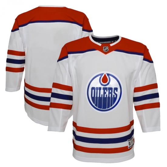 Youth Edmonton Oilers Blank White 2020-21 Special Edition Premier Jersey - Ujersey