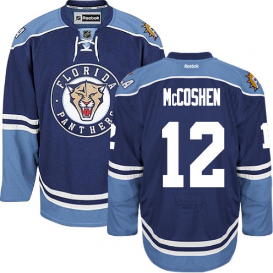 Men's Reebok Florida Panthers #12 Ian McCoshen Premier Navy Blue Third NHL Jersey - Ujersey
