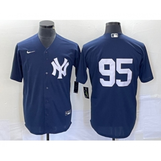 Men's Nike New York Yankees #95 Oswaldo Cabrera Navy Blue Cool Base Stitched Baseball Jersey - Ujersey