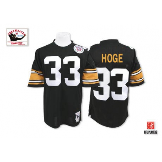 Mitchell and Ness Pittsburgh Steelers #33 Merril Hoge Black Authentic NFL Jersey - Ujersey