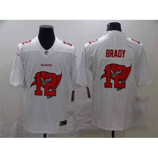 Men's Tampa Bay Buccaneers #12 Tom Brady White Shadow Logo Limited Football Stitched Jersey - Ujersey