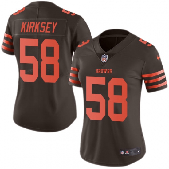 Women's Nike Cleveland Browns #58 Christian Kirksey Limited Brown Rush Vapor Untouchable NFL Jersey - Ujersey
