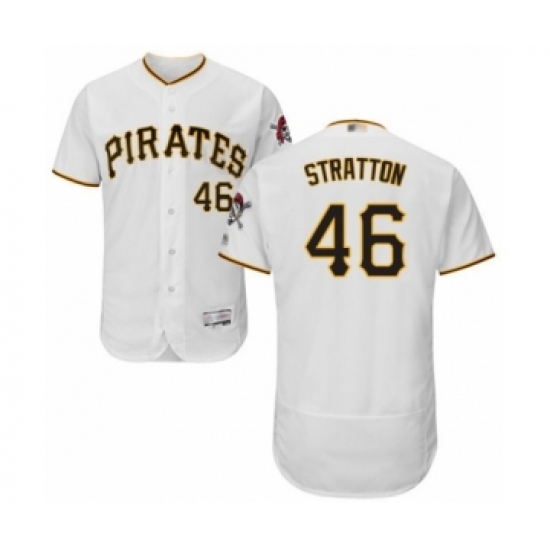 Men's Pittsburgh Pirates #46 Chris Stratton White Home Flex Base Authentic Collection Baseball Player Jersey - Ujersey