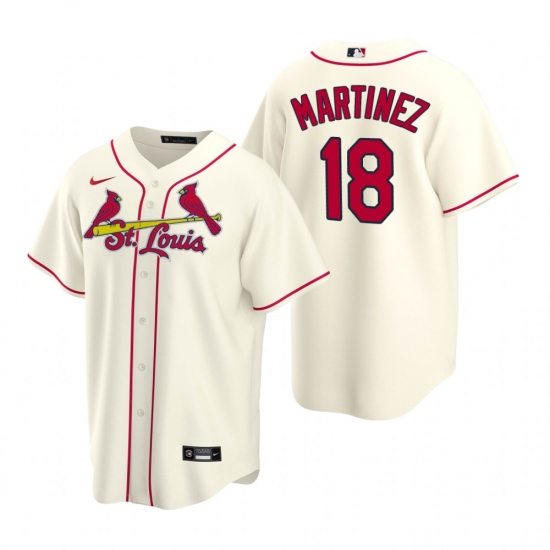 Men's Nike St. Louis Cardinals #18 Carlos Martinez Cream Alternate Stitched Baseball Jersey - Ujersey