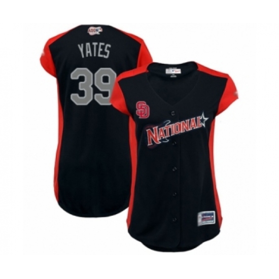 Women's San Diego Padres #39 Kirby Yates Authentic Navy Blue National League 2019 Baseball All-Star Jersey - Ujersey