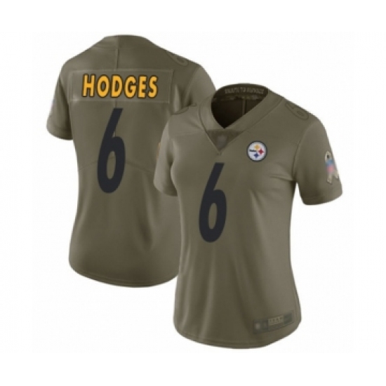 Women's Pittsburgh Steelers #6 Devlin Hodges Limited Olive 2017 Salute to Service Football Jersey - Ujersey