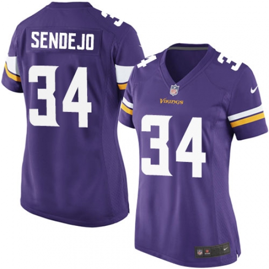 Women's Nike Minnesota Vikings #34 Andrew Sendejo Game Purple Team Color NFL Jersey - Ujersey