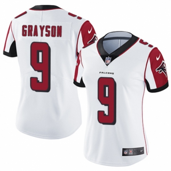 Women's Nike Atlanta Falcons #9 Garrett Grayson White Vapor Untouchable Limited Player NFL Jersey - Ujersey
