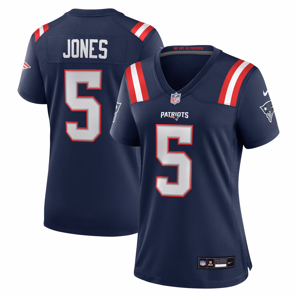 Women's New England Patriots Dre'Mont Jones Nike Navy Team Game Jersey - Ujersey