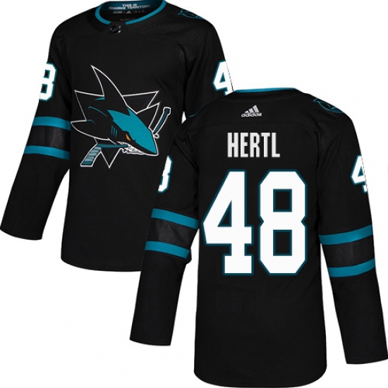 Men's Adidas San Jose Sharks #48 Tomas Hertl Premier Black Alternate NHL Jersey - Ujersey