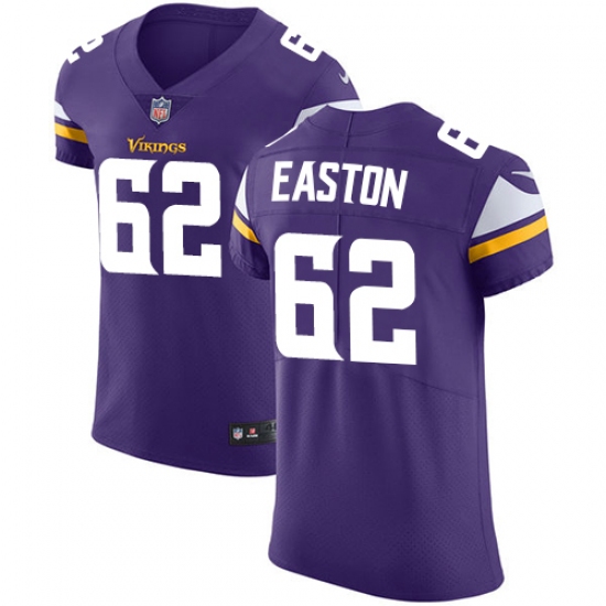 Men's Nike Minnesota Vikings #62 Nick Easton Purple Team Color Vapor Untouchable Elite Player NFL Jersey - Ujersey