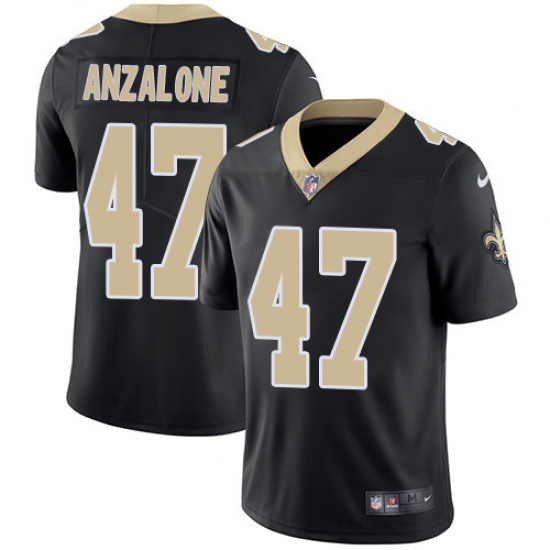 Youth Nike New Orleans Saints #47 Alex Anzalone Black Team Color Vapor Untouchable Limited Player NFL Jersey - Ujersey