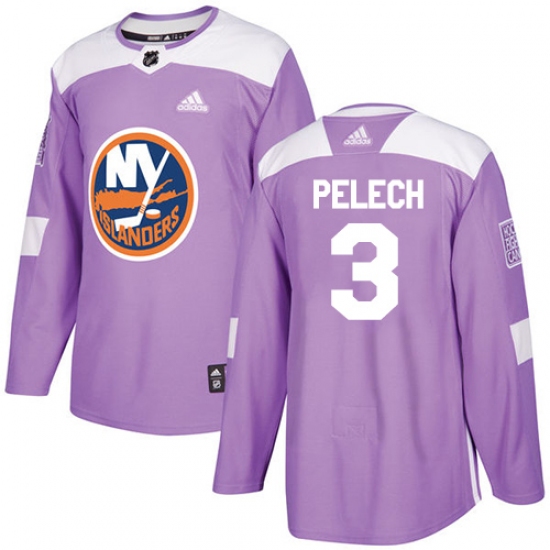 Youth Adidas New York Islanders #3 Adam Pelech Authentic Purple Fights Cancer Practice NHL Jersey - Ujersey