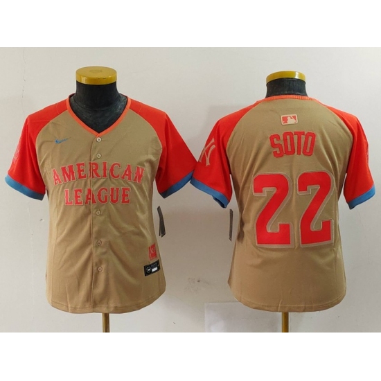 Youth New York Yankees #22 Juan Soto Cream 2024 All Star Limited Stitched Jersey - Ujersey