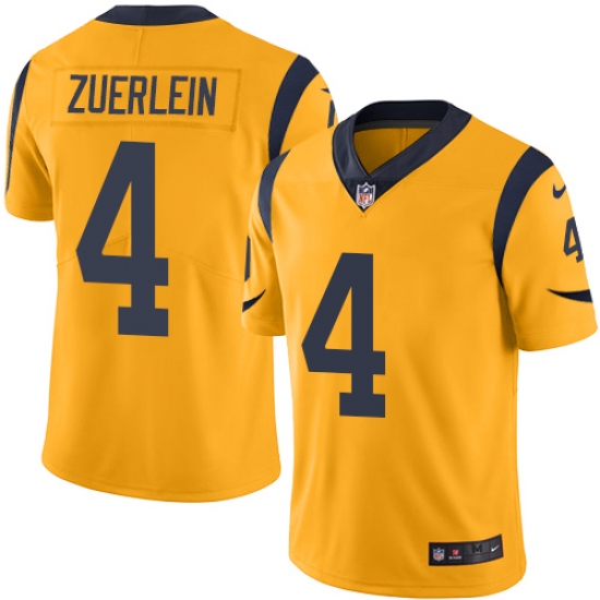 Youth Nike Los Angeles Rams #4 Greg Zuerlein Limited Gold Rush Vapor Untouchable NFL Jersey - Ujersey