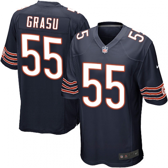 Men's Nike Chicago Bears #55 Hroniss Grasu Game Navy Blue Team Color NFL Jersey - Ujersey