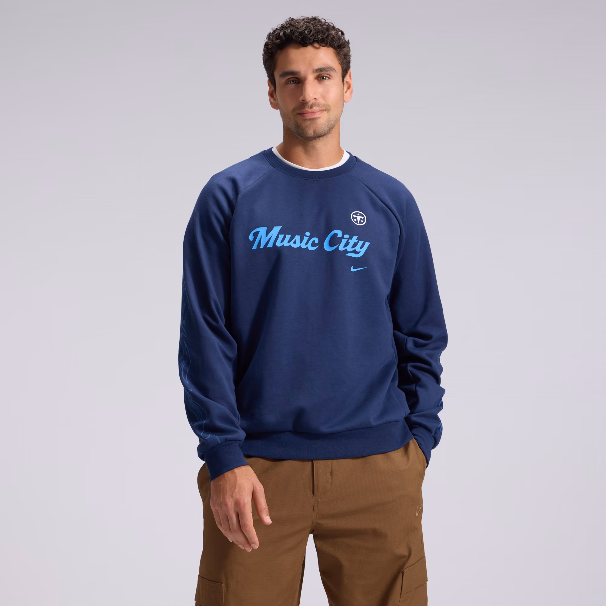 Men's Tennessee Titans  Nike Navy 2026 Rivalries Collection Dri-FIT Crew Sweatshirt - Ujersey