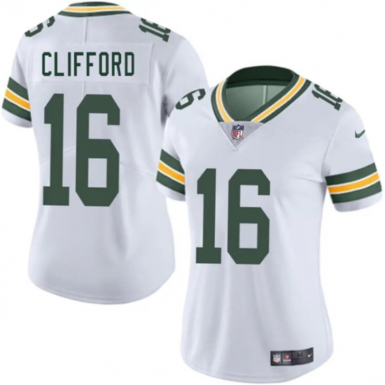 Women's Green Bay Packers #16 Sean Clifford White 2025 Vapor Untouchable Limited Football Stitched Jersey(Run Small) - Ujersey