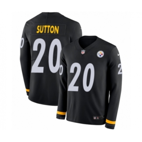 Youth Nike Pittsburgh Steelers #20 Cameron Sutton Limited Black Therma Long Sleeve NFL Jersey - Ujersey