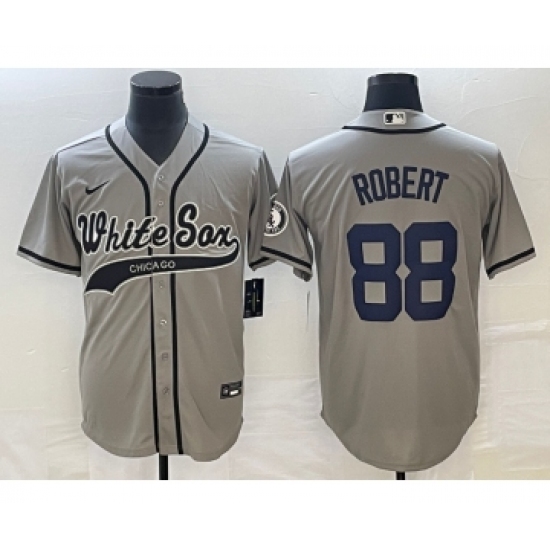 Men's Chicago White Sox #88 Luis Robert Grey Cool Base Stitched Baseball Jersey - Ujersey