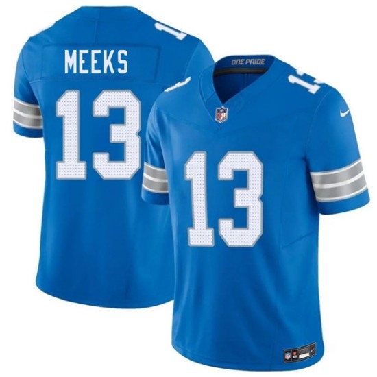 Men's Detroit Lions #13 Jackson Meeks Blue 2026 F.U.S.E. Vapor Limited Football Stitched Game Jersey - Ujersey