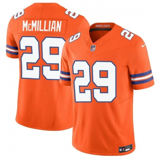 Men's Denver Broncos #29 Ja'Quan McMillan Orange Mile High Collection 1977 Throwback Vapor Limited Football Stitched Jersey - Ujersey