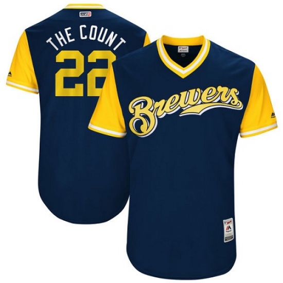 Men's Majestic Milwaukee Brewers #22 Matt Garza 