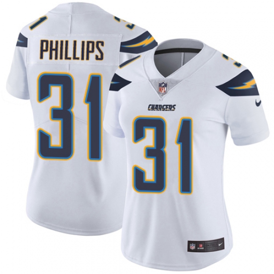 Women's Nike Los Angeles Chargers #31 Adrian Phillips White Vapor Untouchable Elite Player NFL Jersey - Ujersey