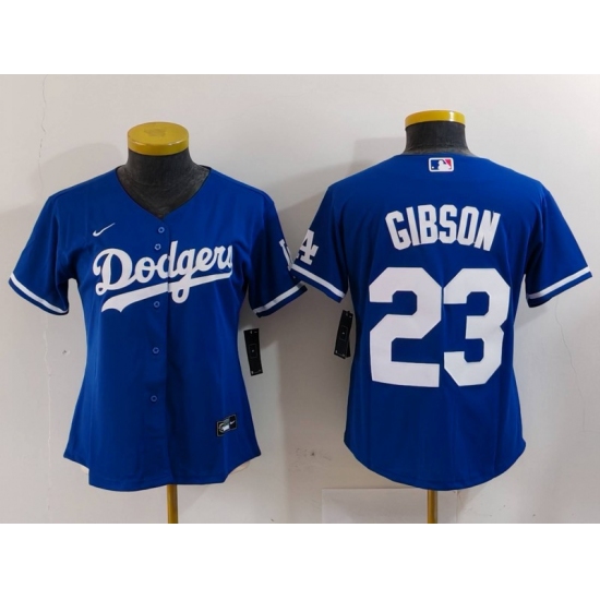 Women's Los Angeles Dodgers #23 Kirk Gibson Blue Cool Base Stitched Jersey - Ujersey
