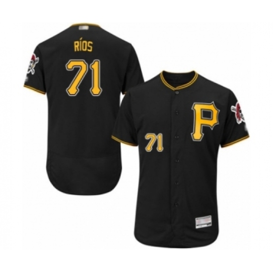 Men's Pittsburgh Pirates #71 Yacksel Rios Black Alternate Flex Base Authentic Collection Baseball Player Jersey - Ujersey