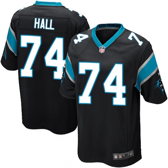 Men's Nike Carolina Panthers #74 Daeshon Hall Game Black Team Color NFL Jersey - Ujersey