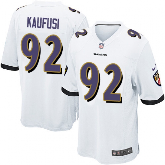 Men's Nike Baltimore Ravens #92 Bronson Kaufusi Game White NFL Jersey - Ujersey