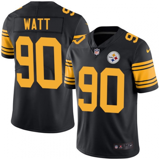 Youth Nike Pittsburgh Steelers #90 T. J. Watt Limited Black Rush Vapor Untouchable NFL Jersey - Ujersey