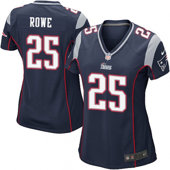 Women's Nike New England Patriots #25 Eric Rowe Game Navy Blue Team Color NFL Jersey - Ujersey