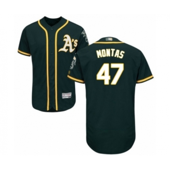 Men's Oakland Athletics #47 Frankie Montas Green Alternate Flex Base Authentic Collection Baseball Player Jersey - Ujersey
