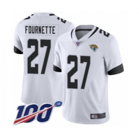 Men's Jacksonville Jaguars #27 Leonard Fournette White Vapor Untouchable Limited Player 100th Season Football Jersey - Ujersey