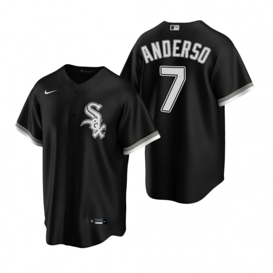 Men's Nike Chicago White Sox #7 Tim Anderson Black Alternate Stitched Baseball Jersey - Ujersey