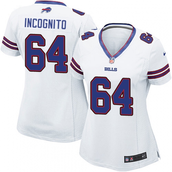 Women's Nike Buffalo Bills #64 Richie Incognito Game White NFL Jersey - Ujersey