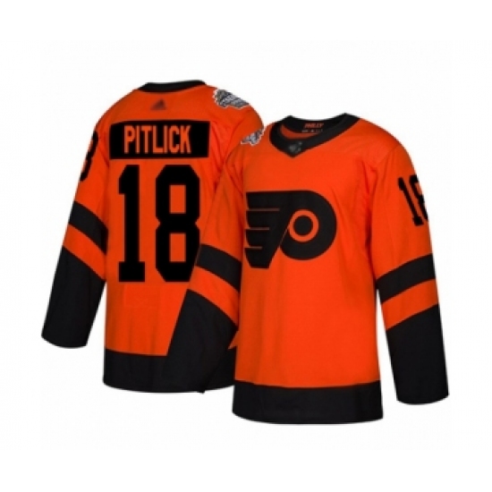 Men's Philadelphia Flyers #18 Tyler Pitlick Authentic Orange 2019 Stadium Series Hockey Jersey - Ujersey