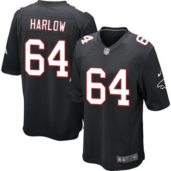 Men's Nike Atlanta Falcons #64 Sean Harlow Game Black Alternate NFL Jersey - Ujersey