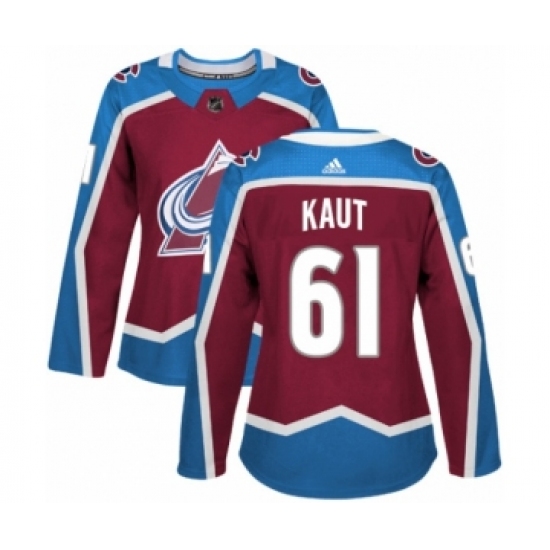 Women's Adidas Colorado Avalanche #61 Martin Kaut Premier Burgundy Red Home NHL Jersey - Ujersey