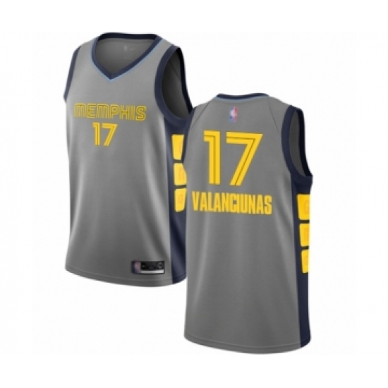 Women's Memphis Grizzlies #17 Jonas Valanciunas Swingman Gray Basketball Jersey - City Edition - Ujersey