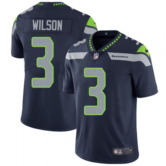 Youth Nike Seattle Seahawks #3 Russell Wilson Elite Steel Blue Team Color NFL Jersey - Ujersey